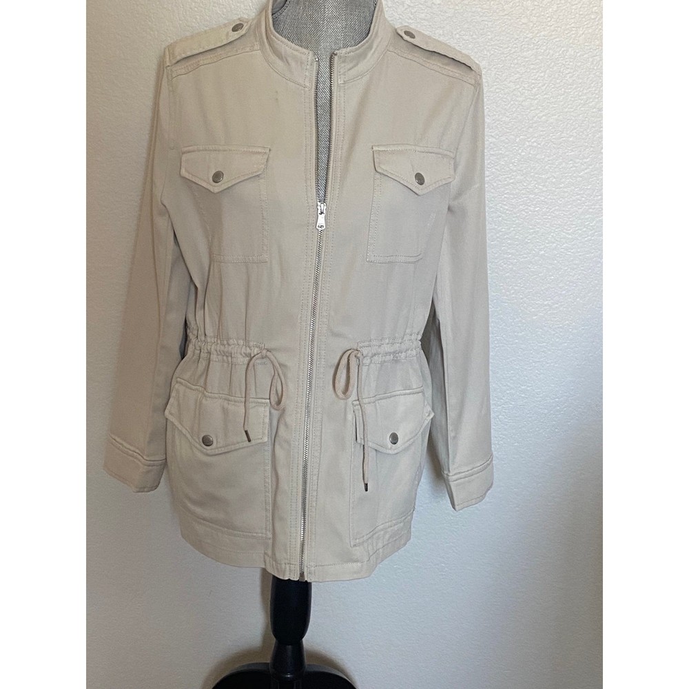 GUESS Zipper drawstring sports Beige Jacket Size MP